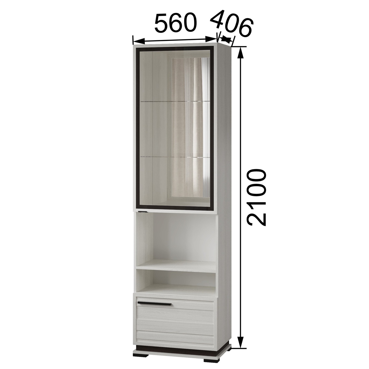 фото пенал со стеклом мш-3 модена