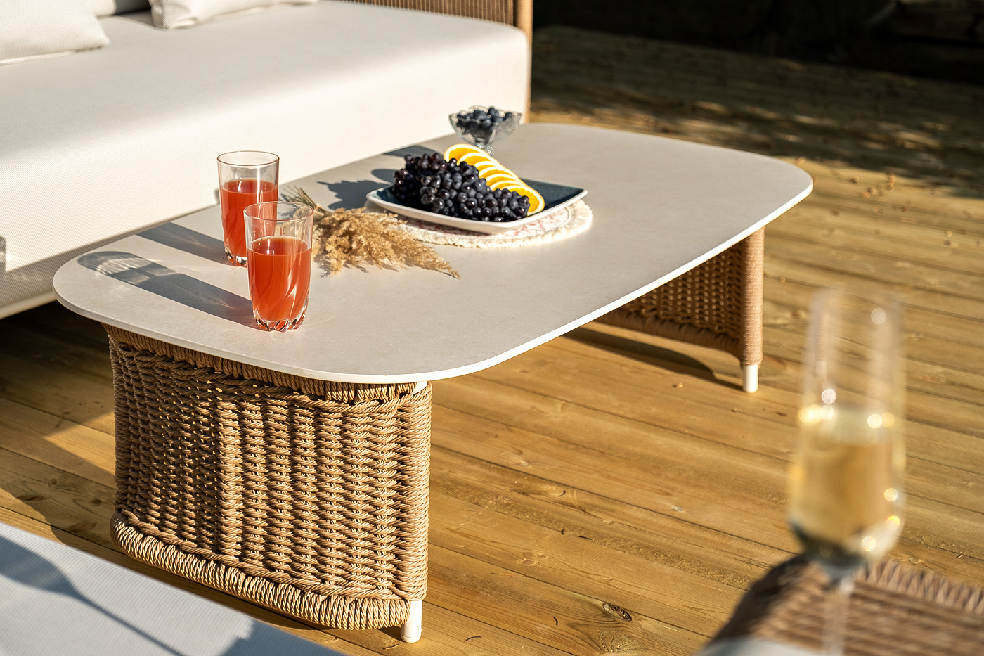 фото "мальдивы" трансформирующаяся лаунж-зона из искусственного ротанга, цвет соломенный (к)