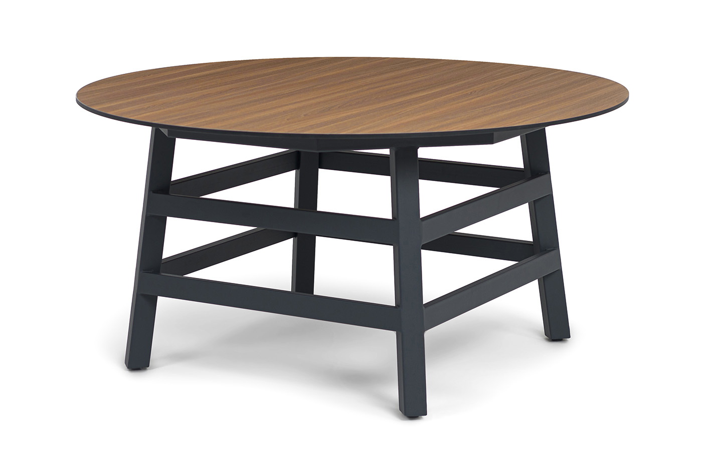 фото "рио" стол из hpl круглый ø160см, h75, цвет столешницы "дуб"