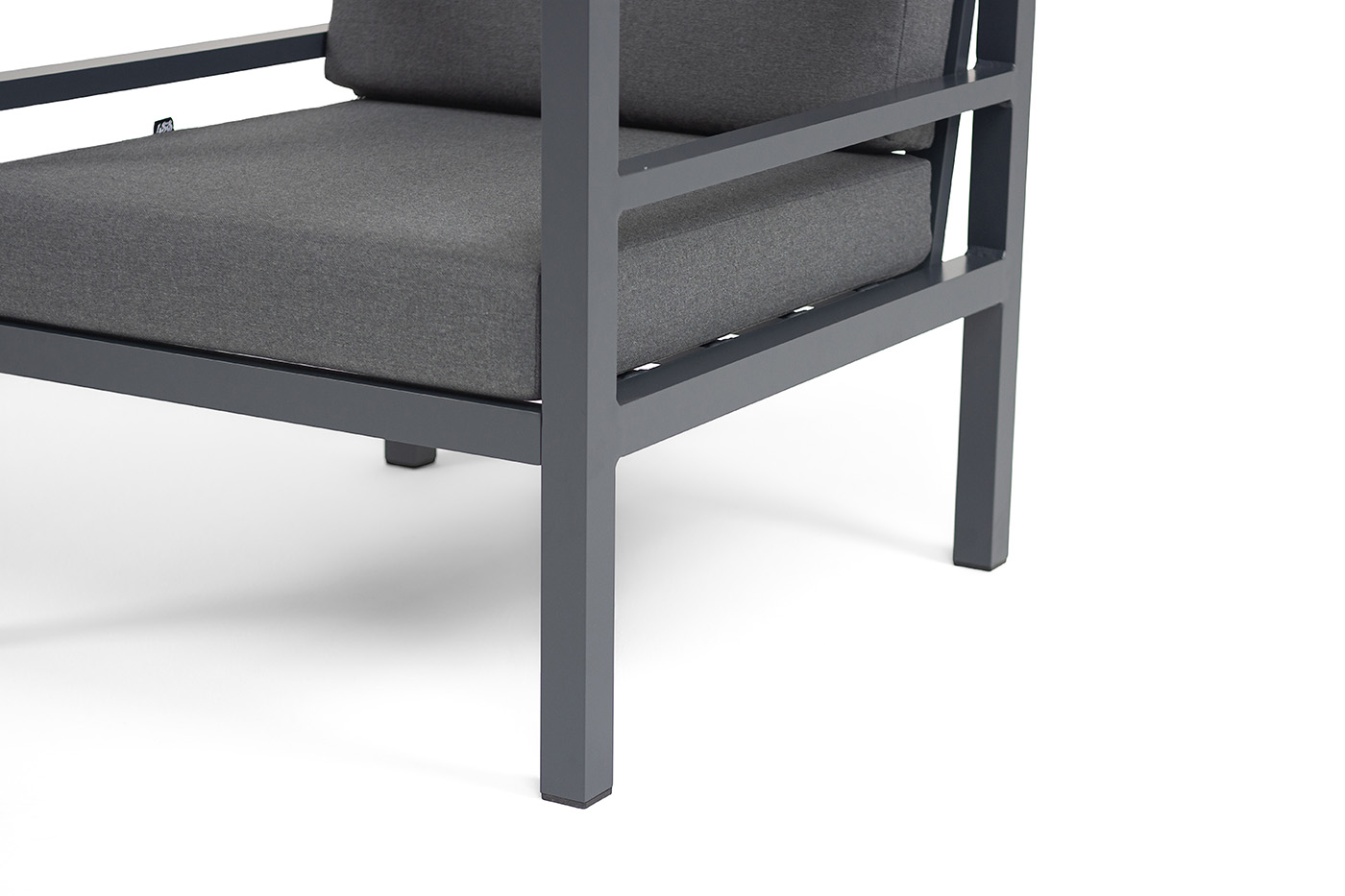 фото "эстелья" кресло, каркас алюминий темно-серый (ral7024) муар, ткань темно-серая 027