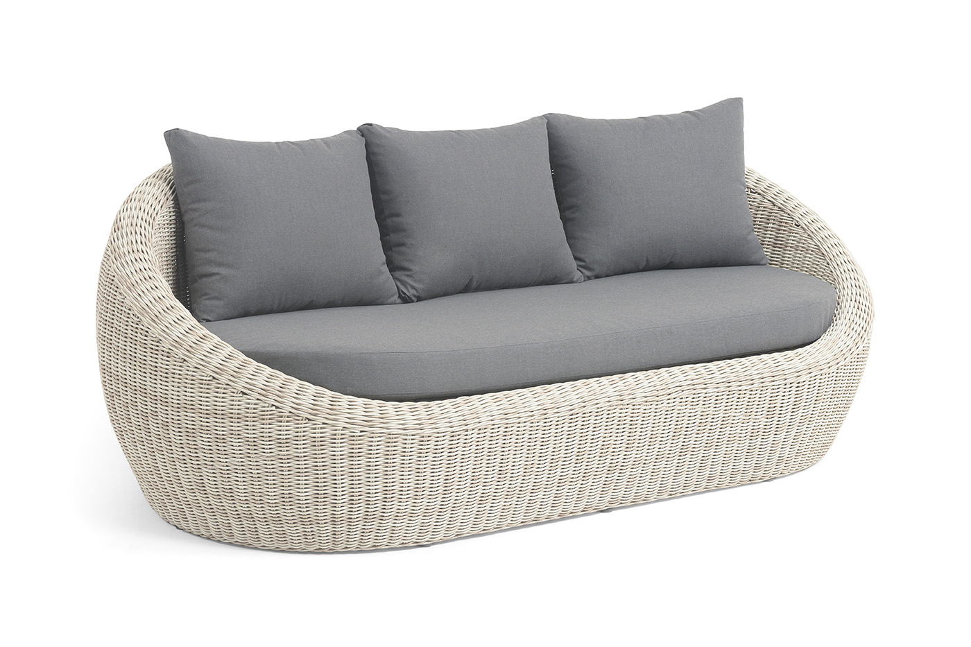 фото "барселона" диван из искусственного ротанга трехместный, цвет бежевый