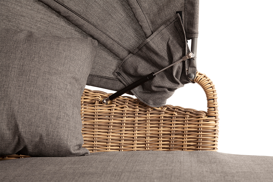 фото "стильяно" плетеная кровать круглая, цвет соломенный