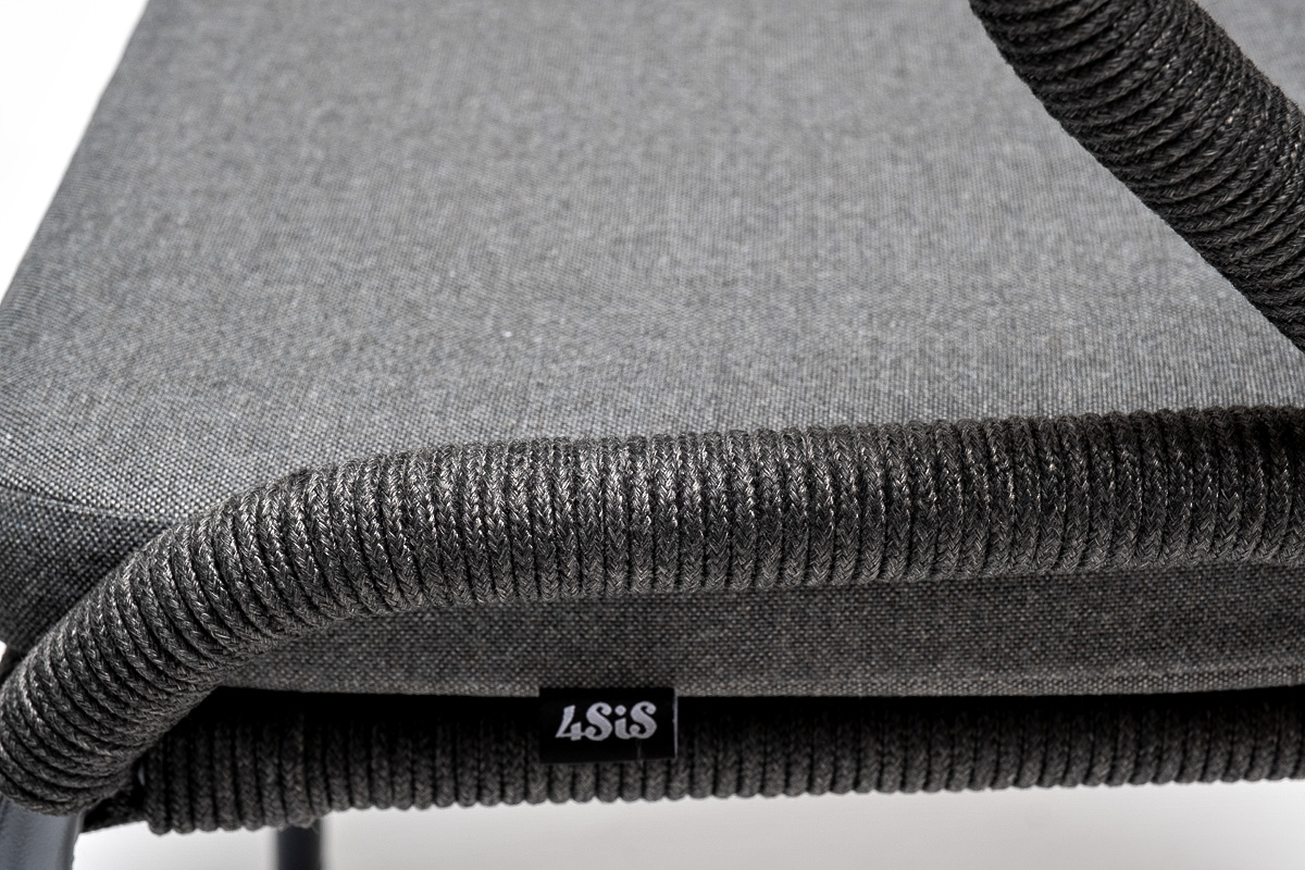 фото "венето" обеденная группа на 6 персон со стульями "милан", каркас темно-серый, роуп темно-серый