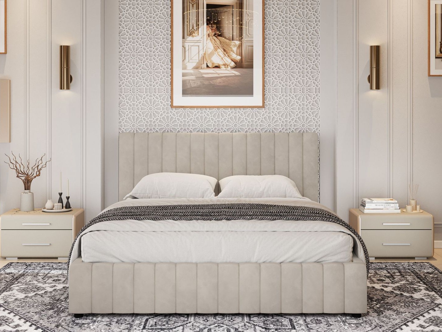 Кровать двуспальная Нельсон (Полоса) 