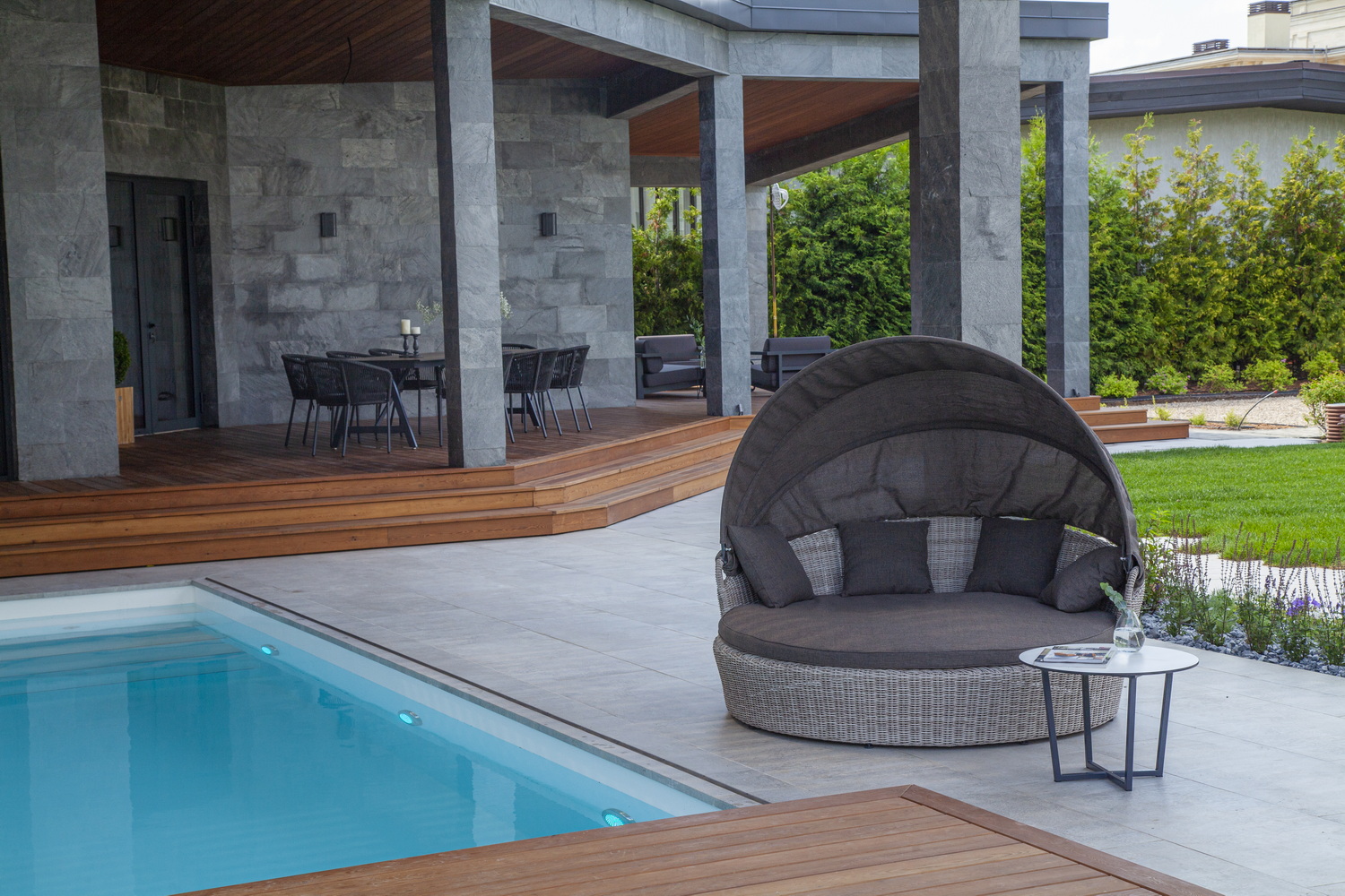 фото "стильяно" плетеная кровать круглая, цвет бежевый