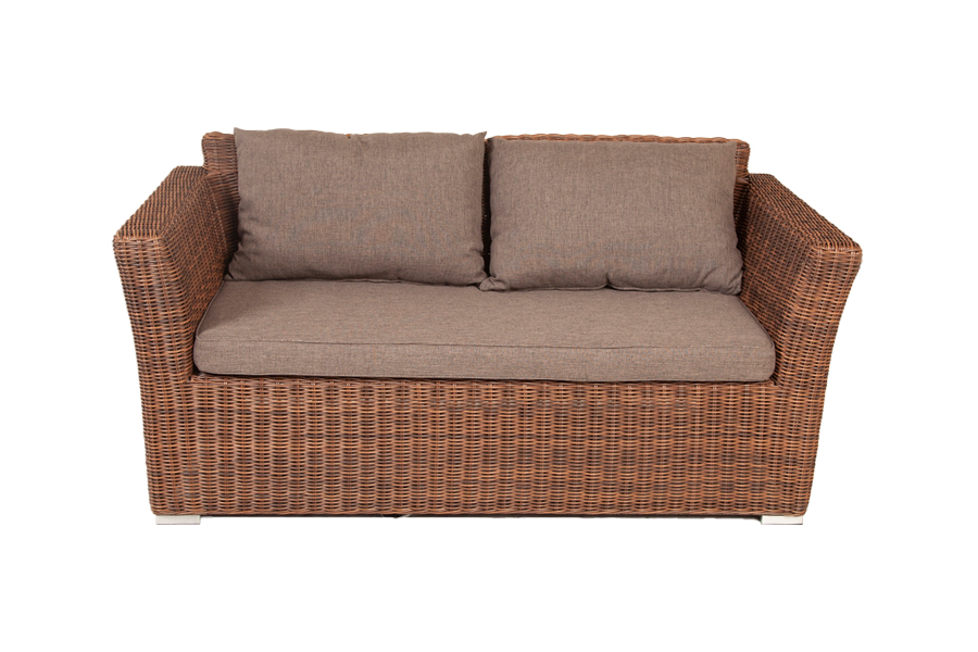 фото "капучино" диван из искусственного ротанга двухместный, цвет коричневый