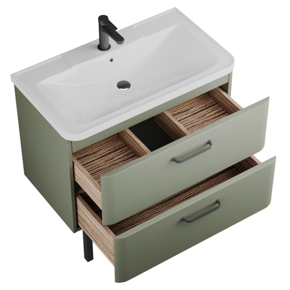 фото тумба под умывальник tibr 80 с раковиной, олива
