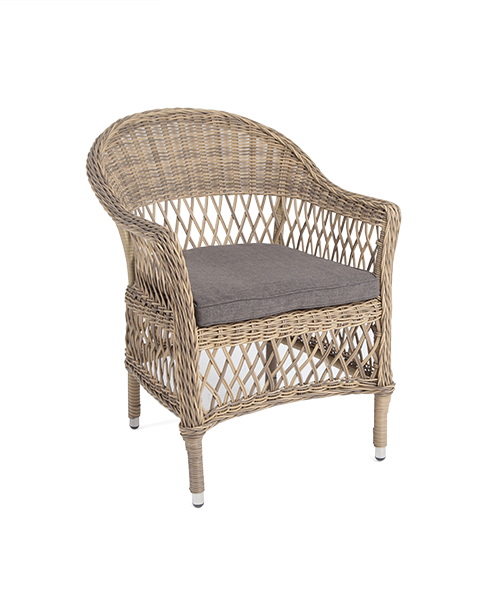 фото "сицилия" плетеный стул из искусственного ротанга, цвет соломенный