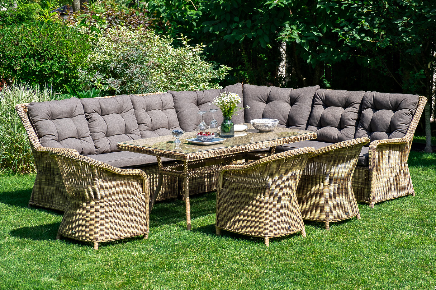 фото "латте" плетеный стол из искусственного ротанга 160х90см, цвет соломенный