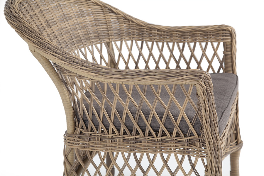 фото "сицилия" плетеный стул из искусственного ротанга, цвет соломенный