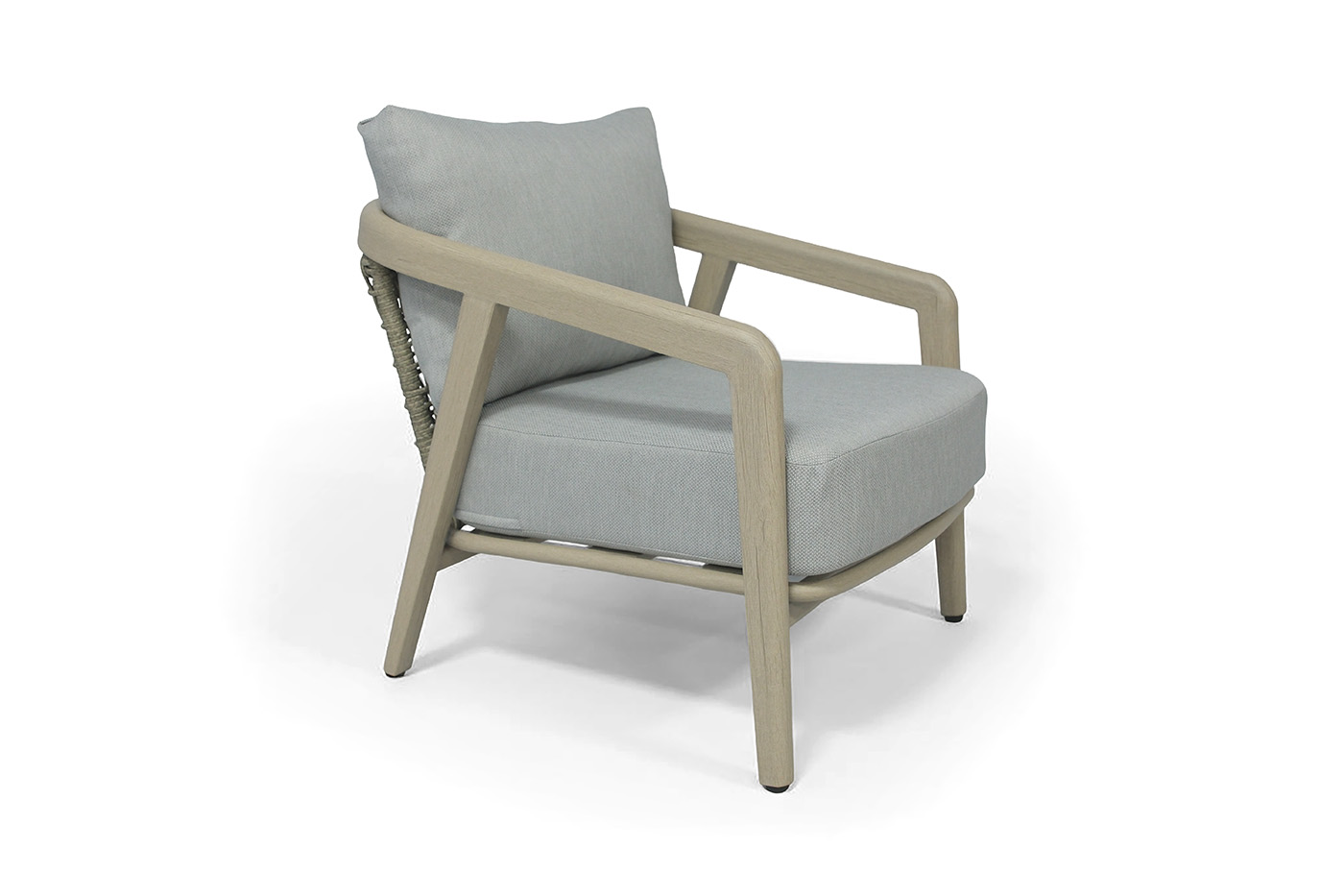 фото "брюссель" лаунж-зона из искусственного ротанга, цвет серый, каркас под дерево (холодно-бежевый)