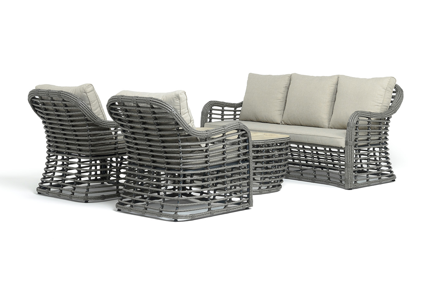 фото "ницца" лаунж-зона из искусственного ротанга, цвет бронзовый