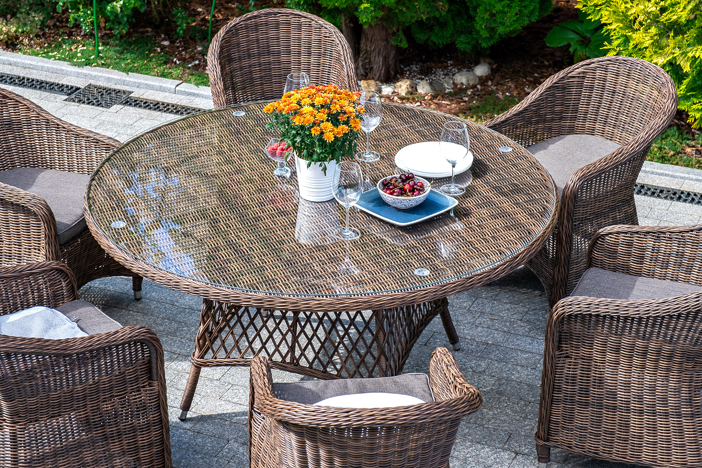 фото "эспрессо–150 r" обеденная группа плетеная, цвет коричневый