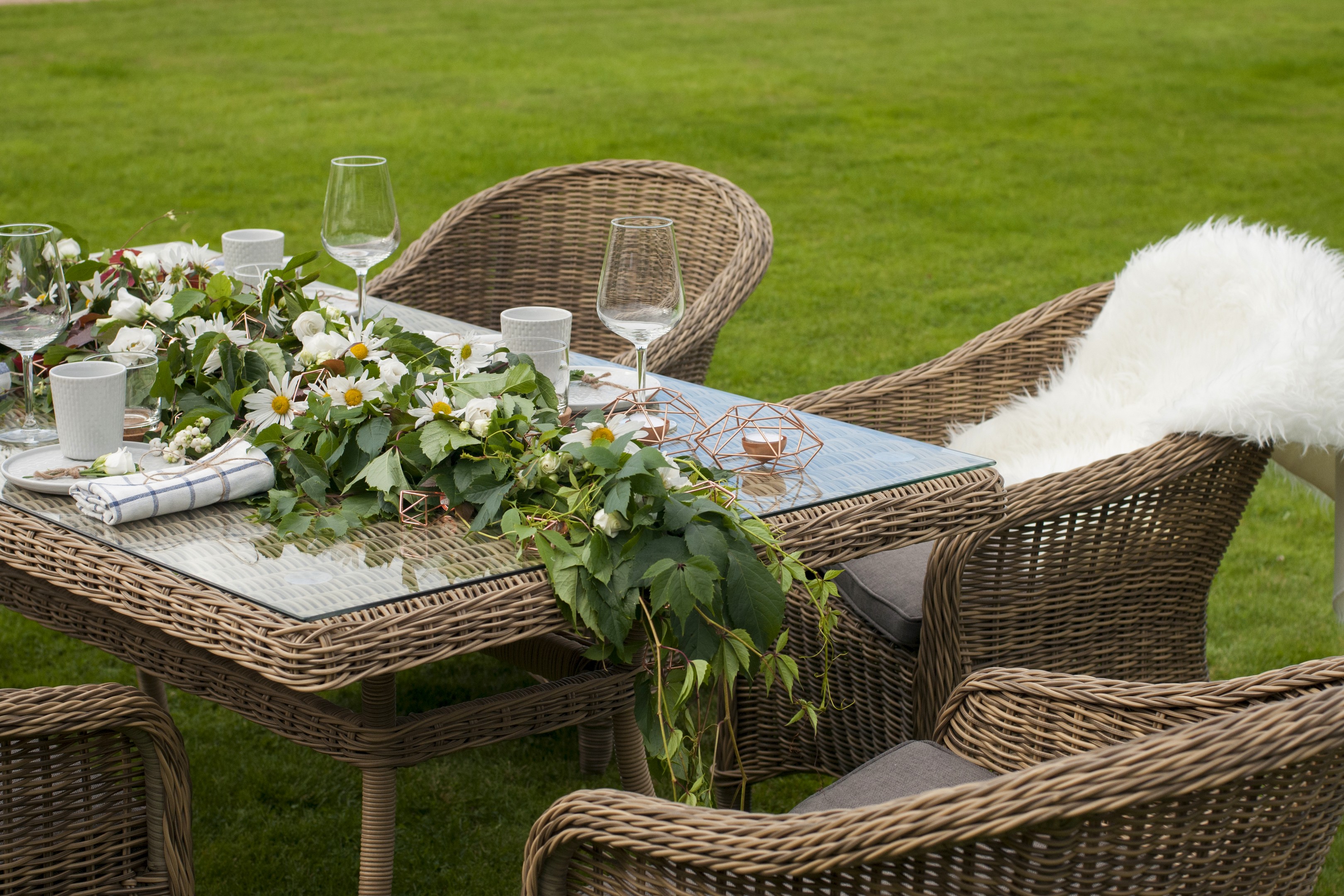 фото "эспрессо" обеденная группа плетеная, цвет соломенный