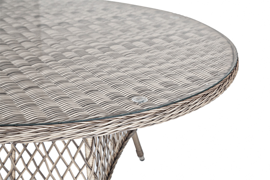 фото "эспрессо" плетеный круглый стол, диаметр 150 см, цвет бежевый