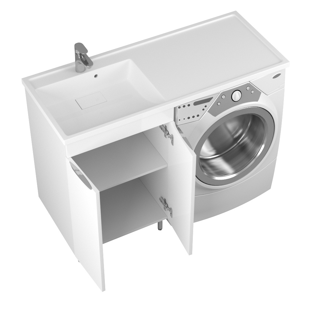 фото тумба 2-х дв. с раковиной под стиральную машину магра 55