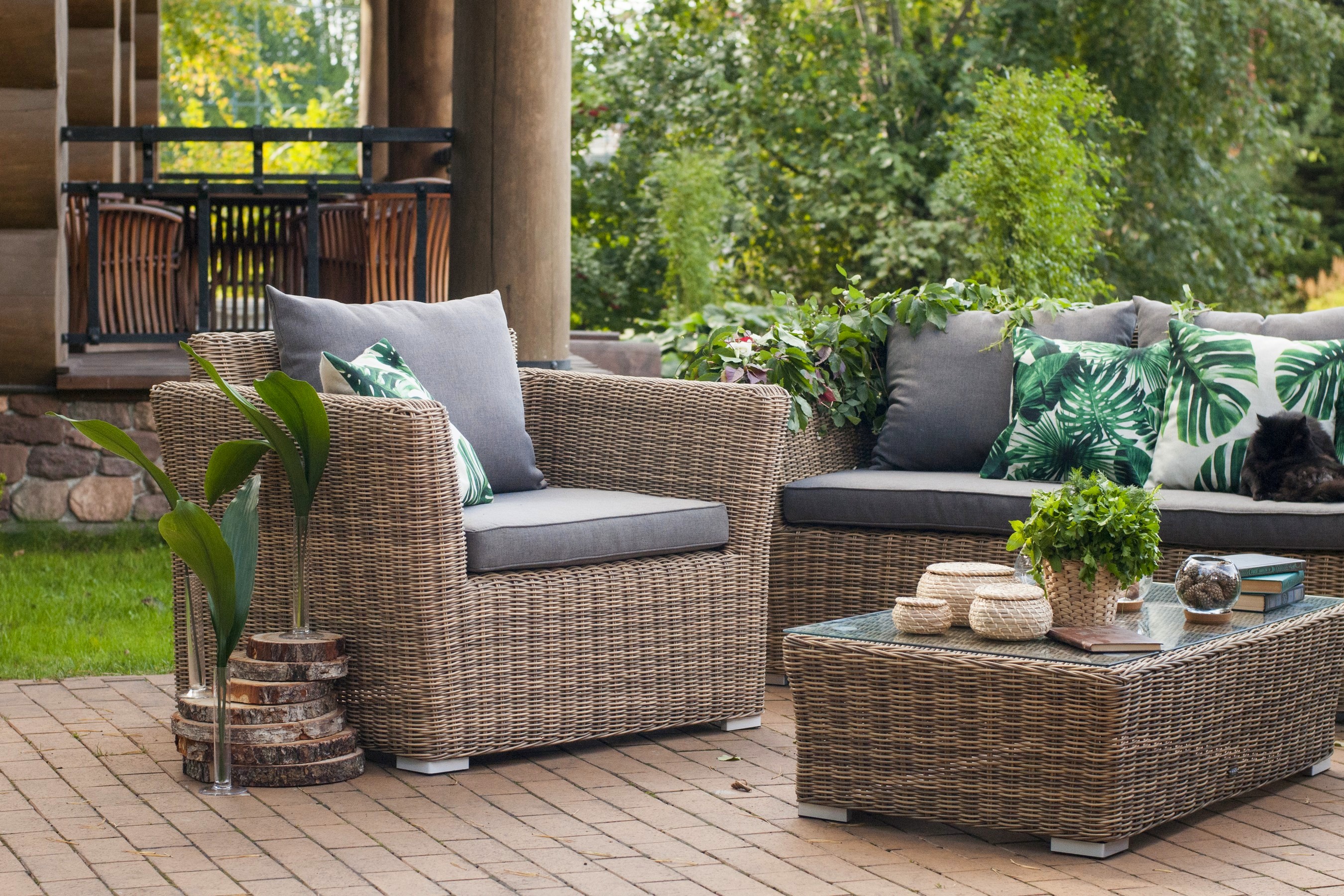 фото "капучино" кресло из искусственного ротанга, цвет соломенный