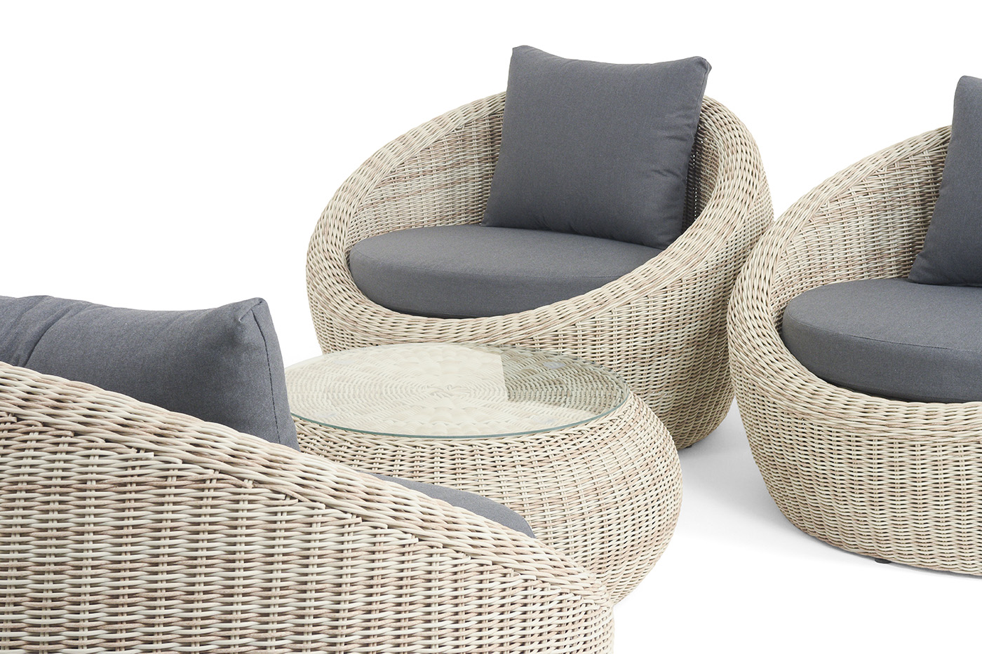 фото "барселона" лаунж-зона из искусственного ротанга, цвет бежевый