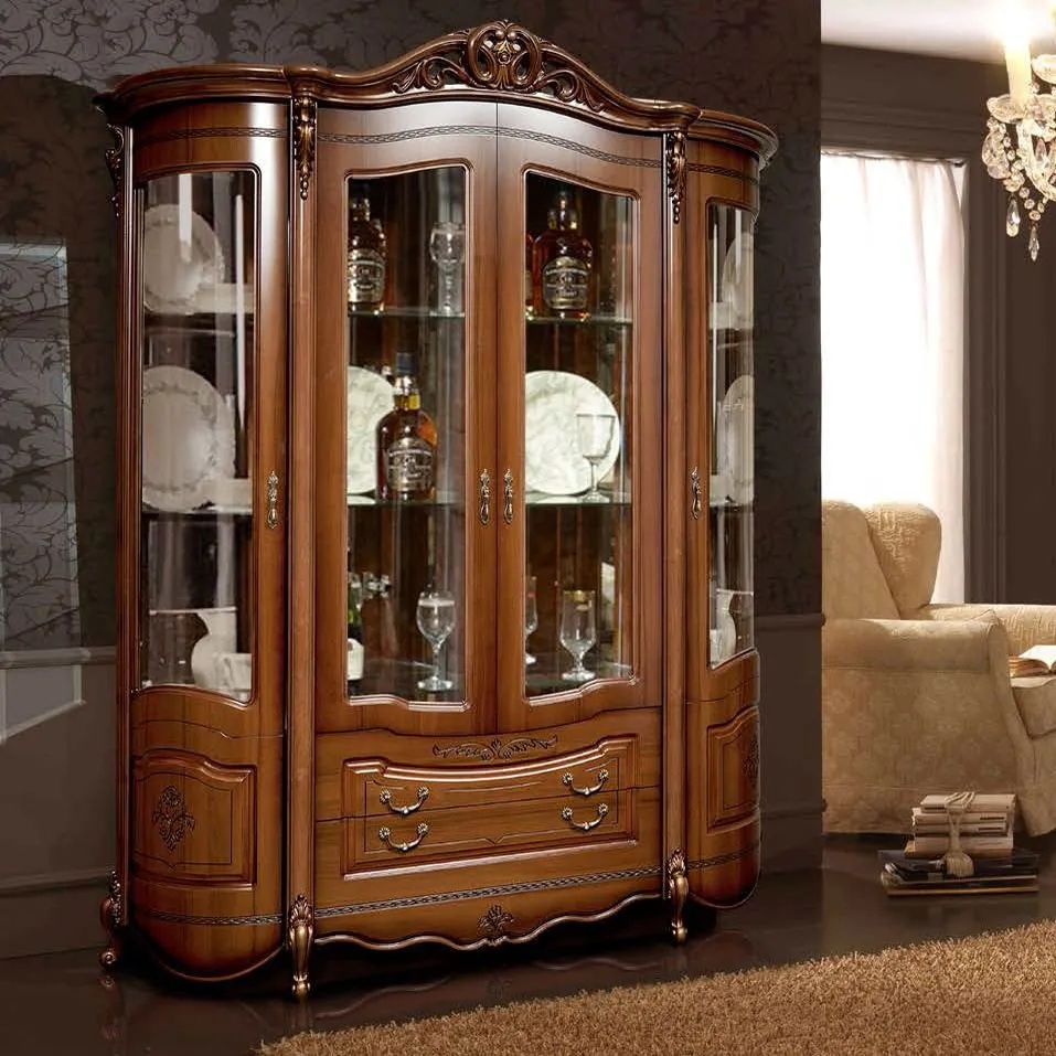 Шкаф-витрина 4-х дверная Аллегро-1