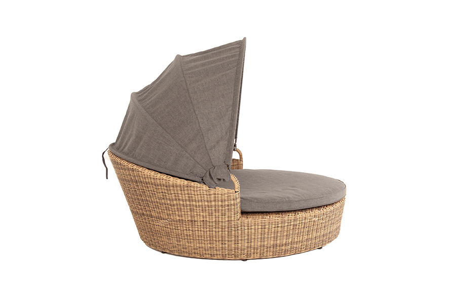 фото "стильяно" плетеная кровать круглая, цвет соломенный