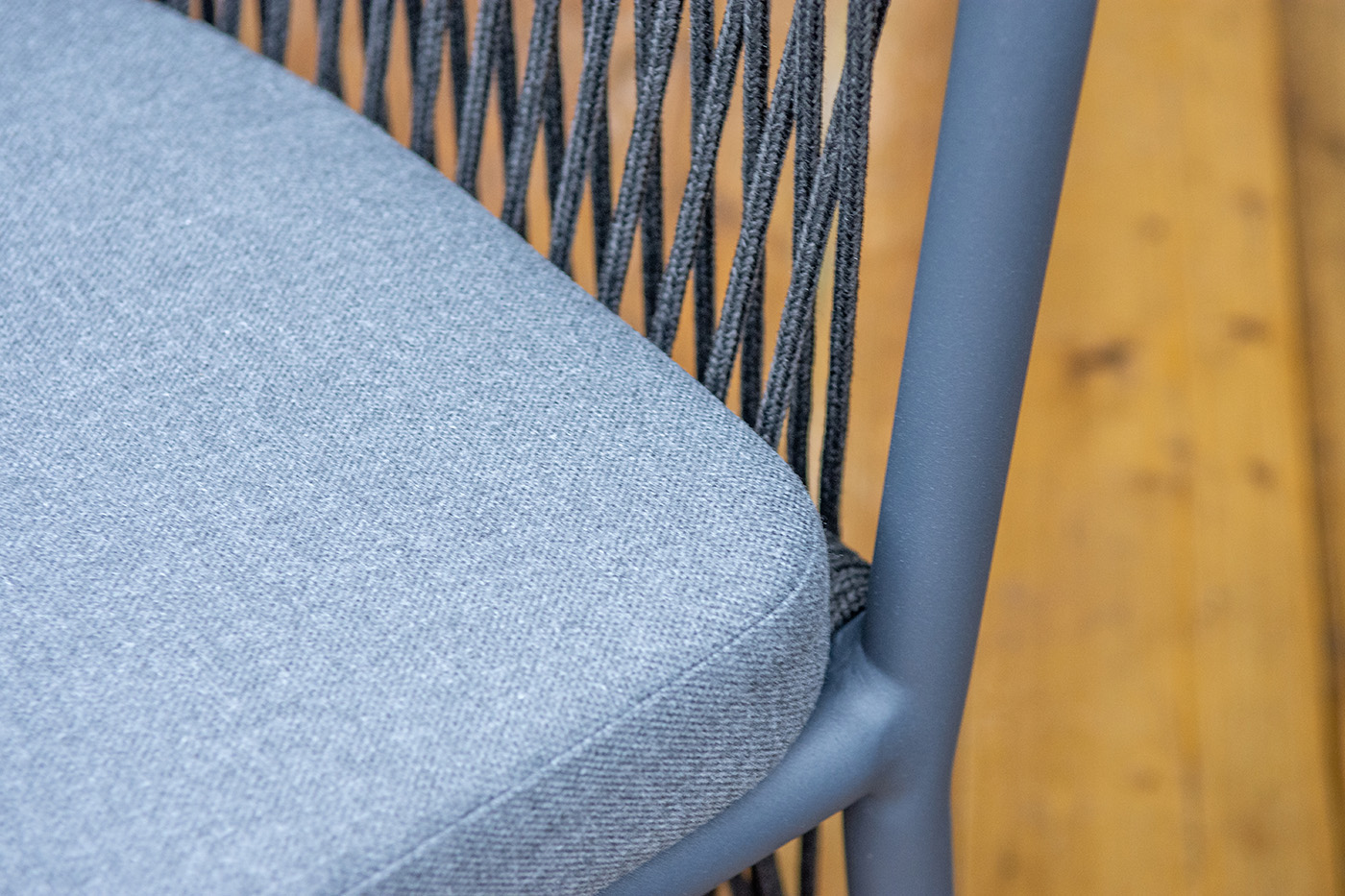 фото "романо" обеденная группа на 6 персон, каркас темно-серый, роуп темно-серый