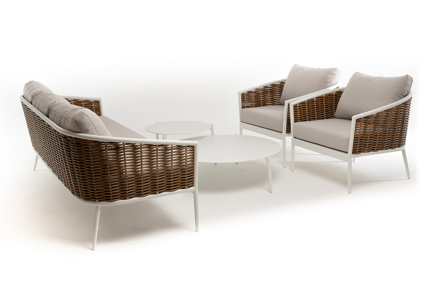 фото "тоскана" лаунж-зона из искусственного ротанга, цвет соломенный