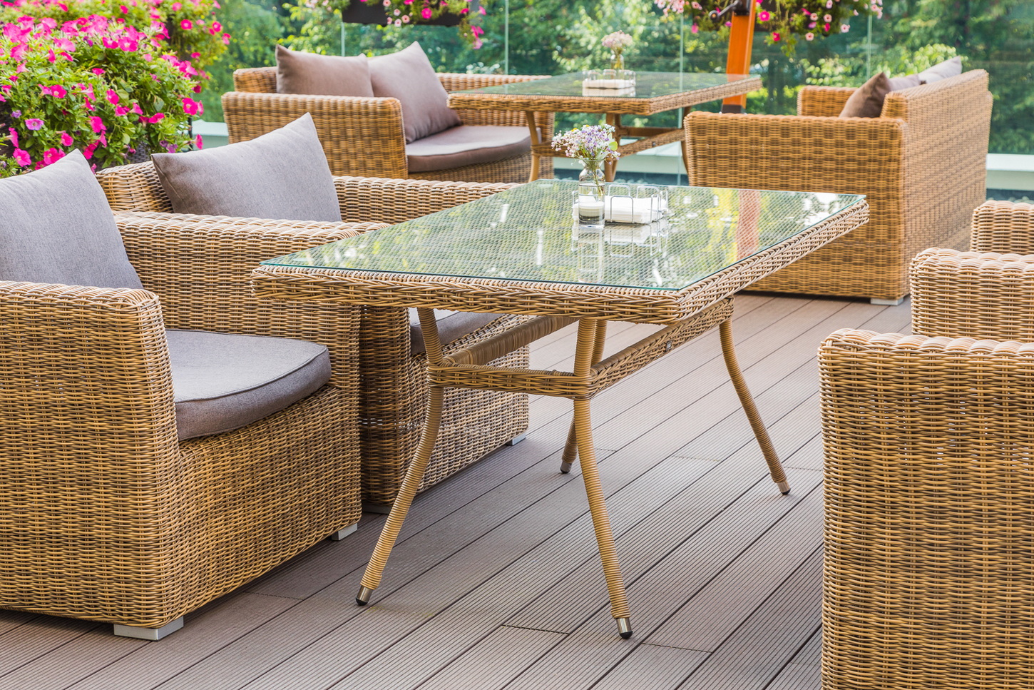 фото "латте" плетеный стол из искусственного ротанга 160х90см, цвет соломенный