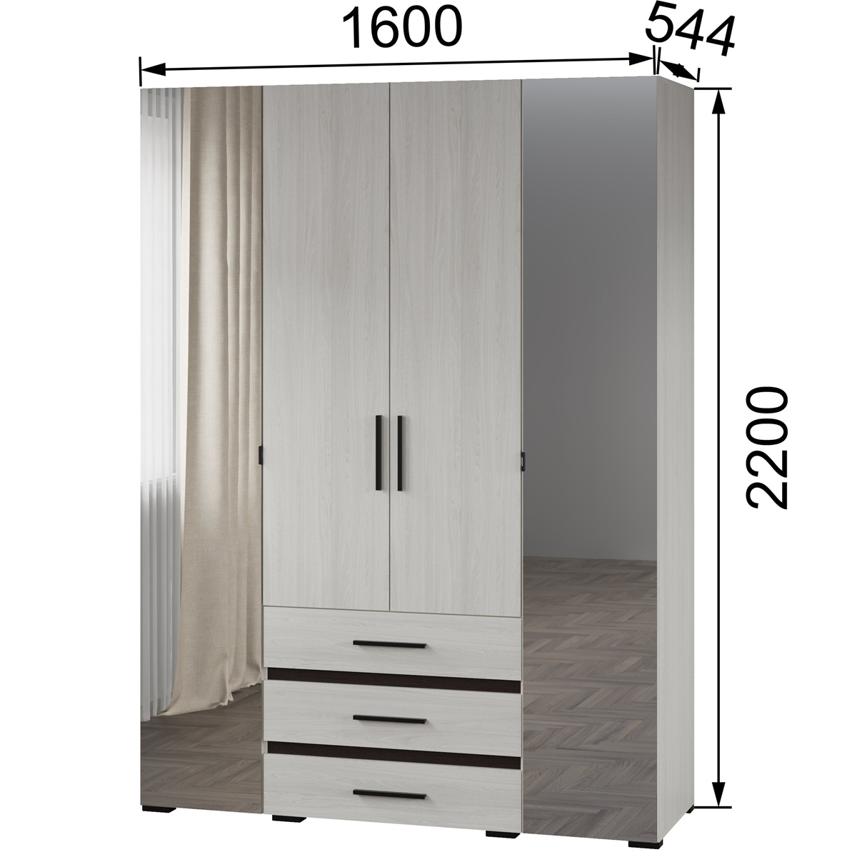 фото шкаф 4-х ств. мш-24 модена