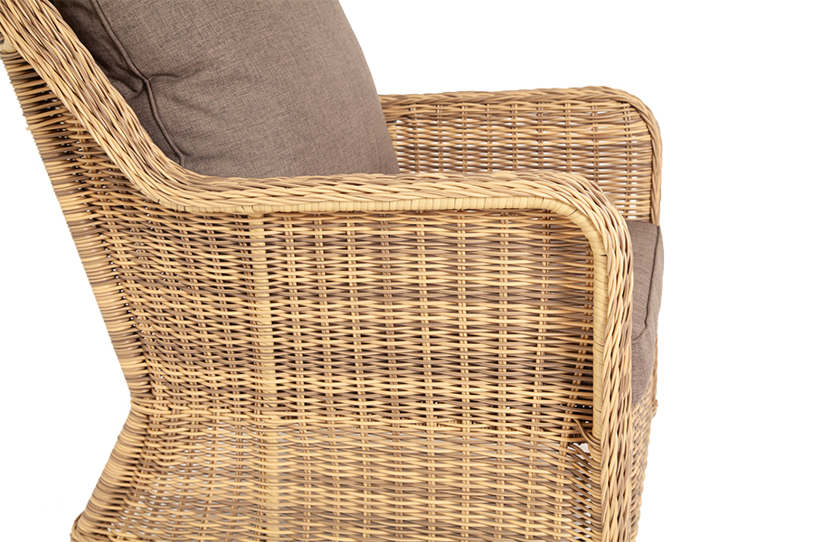 фото "гляссе" кресло плетеное из искусственного ротанга, цвет соломенный