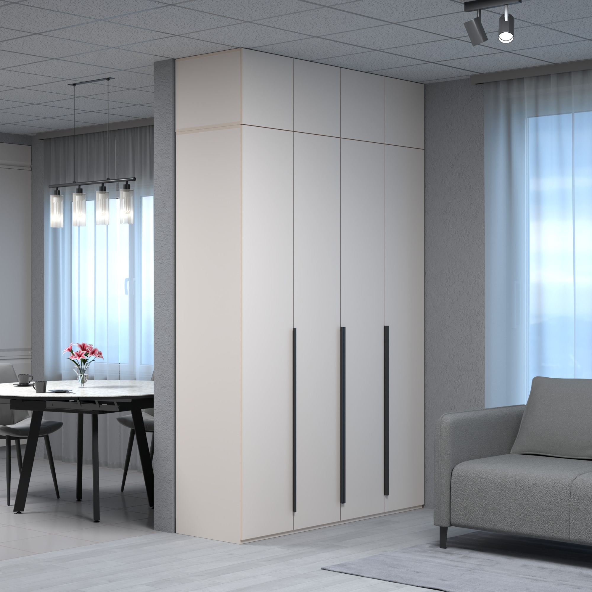 фото шкаф 4-х дв. 1600 пальма