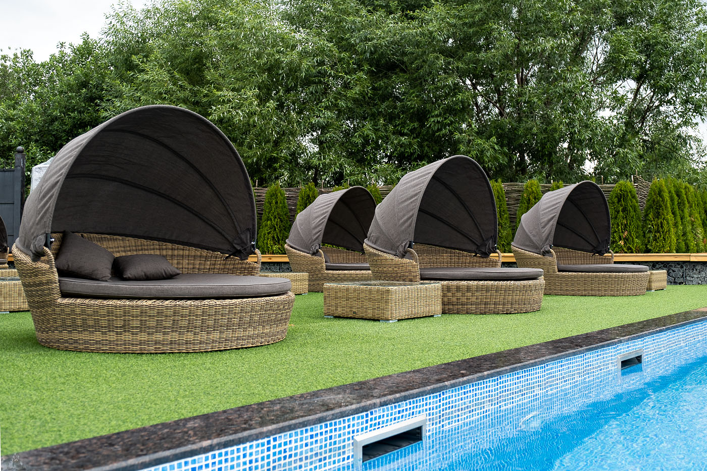 фото "стильяно" плетеная кровать круглая, цвет соломенный