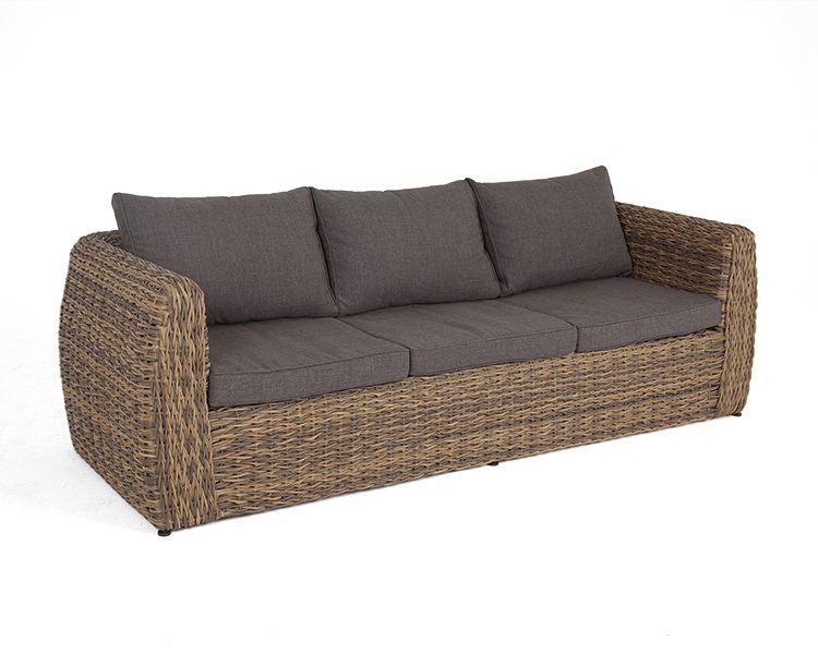 фото "кальяри" диван из искусственного ротанга (гиацинт) трехместный, цвет соломенный