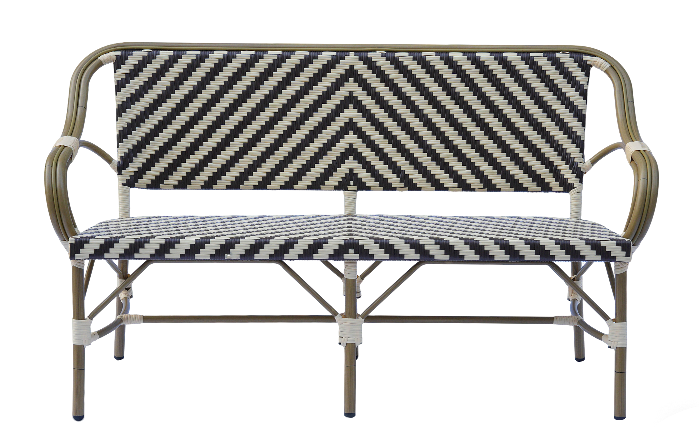 фото "кабри" диван двухместный плетенный из искусственного ротанга, цвет бежево-коричневый