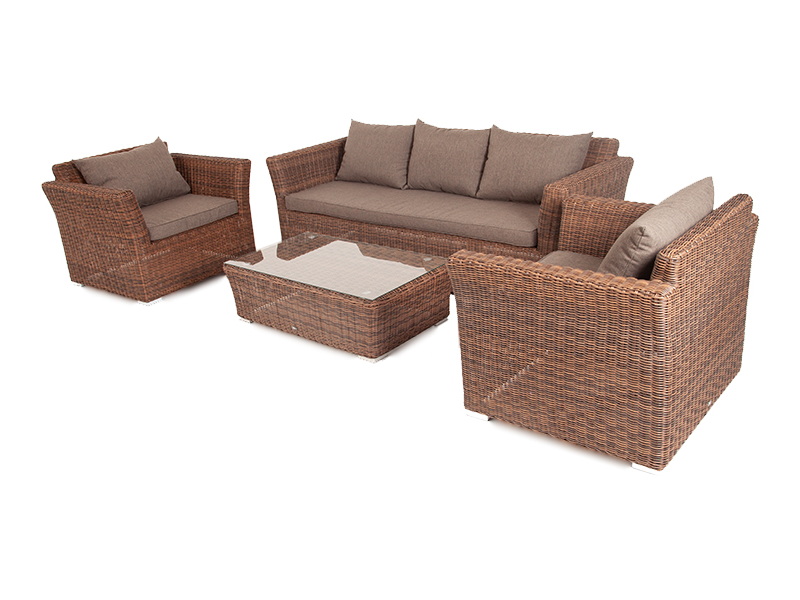 фото "капучино" лаунж-зона из искусственного ротанга, цвет коричневый