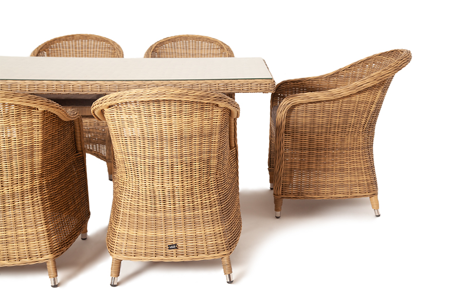 фото "эспрессо" обеденная группа плетеная, цвет соломенный