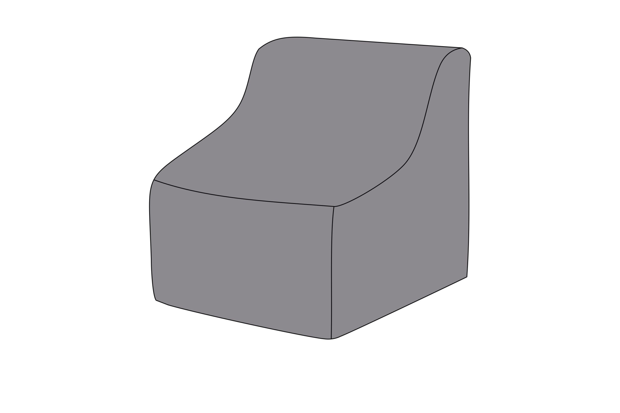 фото защитный чехол на модуль лунго прямой 74×86×65 см, цвет темно-серый