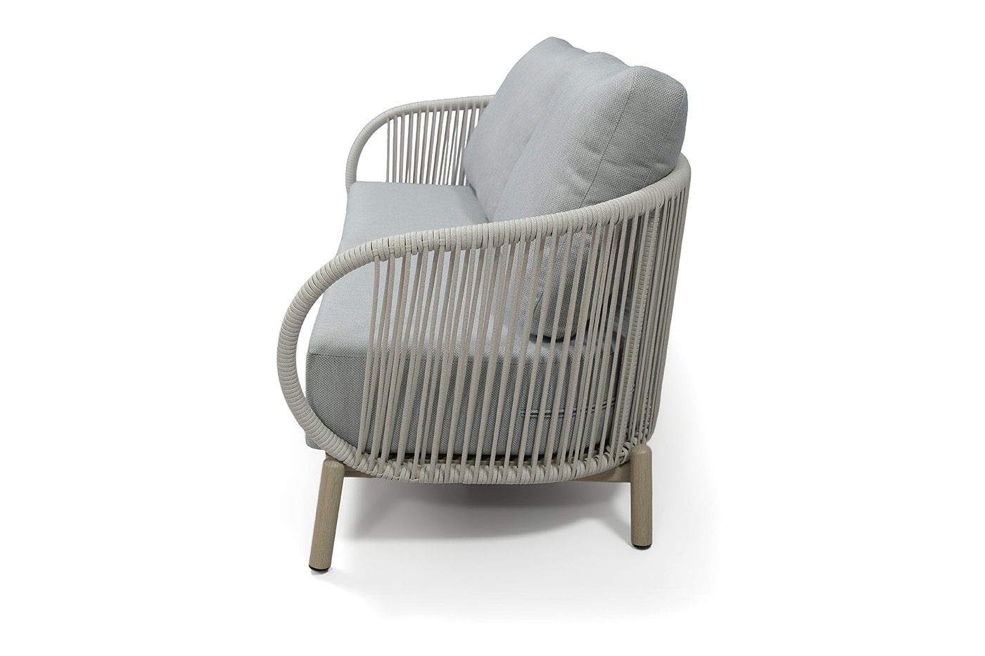 фото "прато" лаунж-зона из искусственного ротанга на 4 персоны, цвет светло-серый