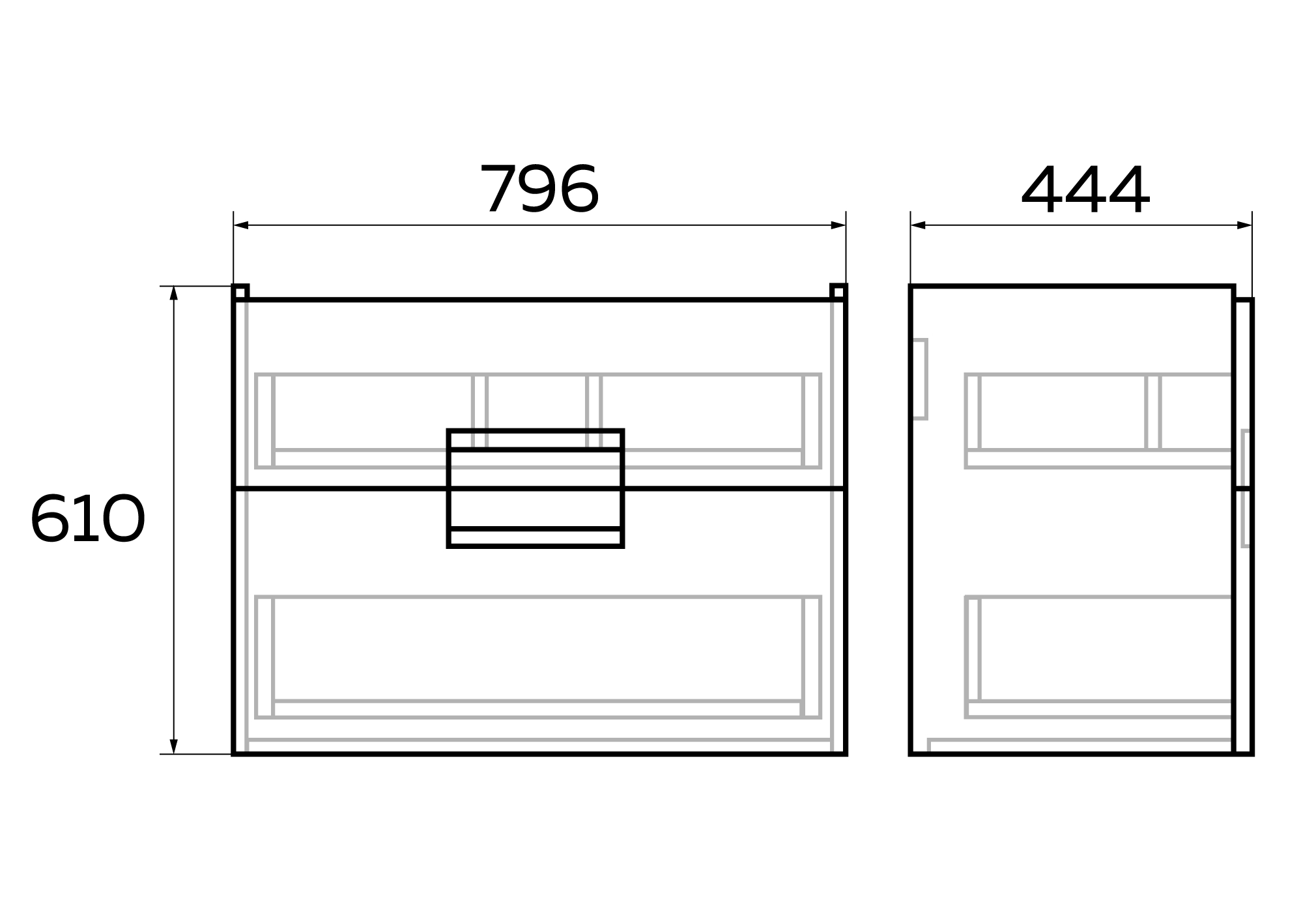 фото тумба с 2 ящ. vetro 80 с раковиной, белая