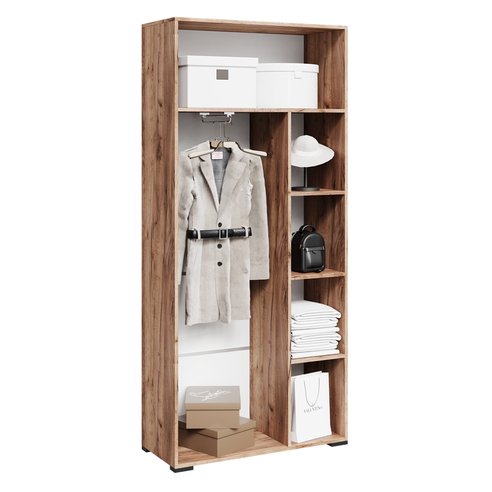 фото шкаф 2-х дв. с вешалкой и полками пб-02 берта