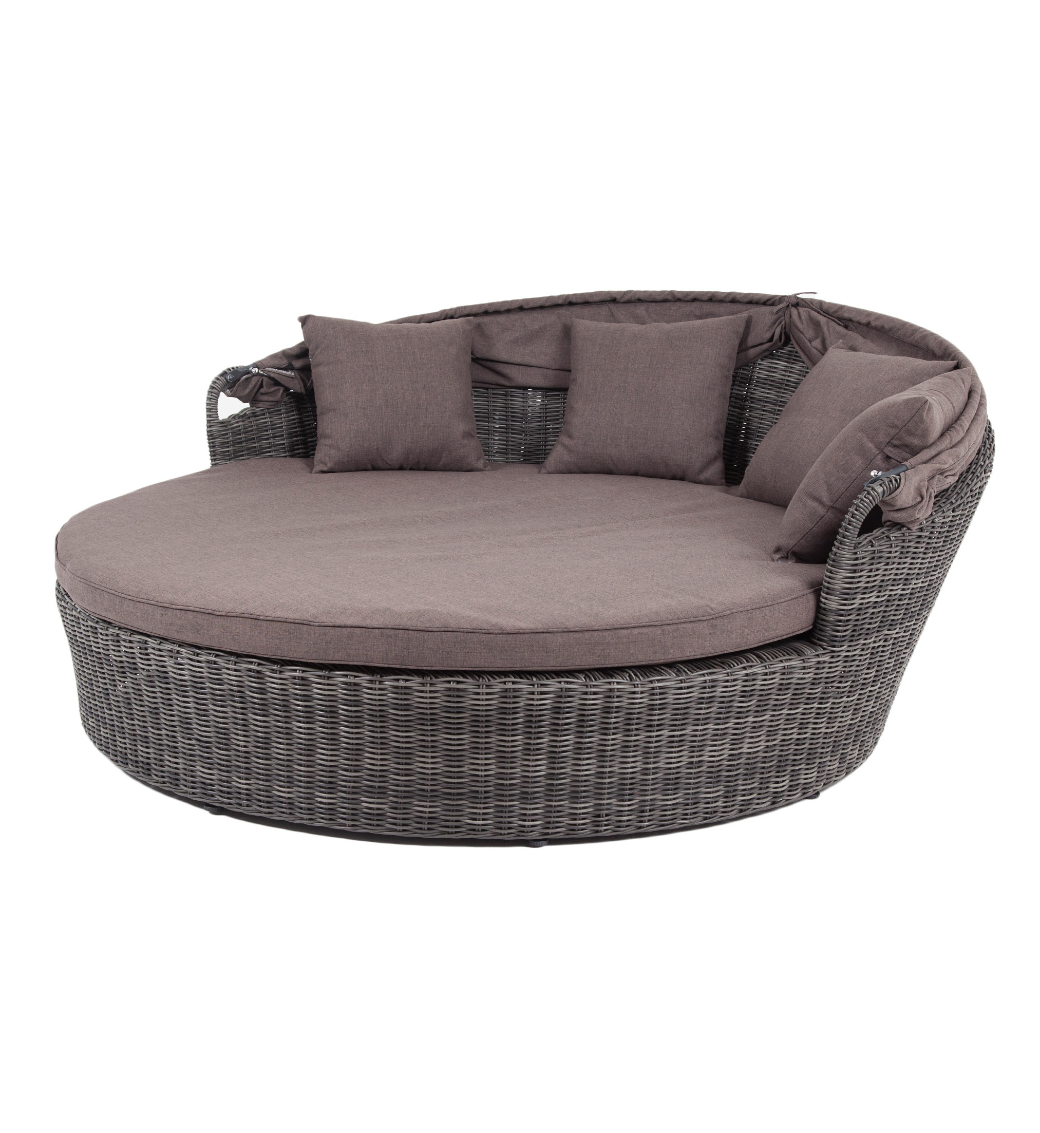 фото "стильяно" плетеная кровать круглая, цвет графит