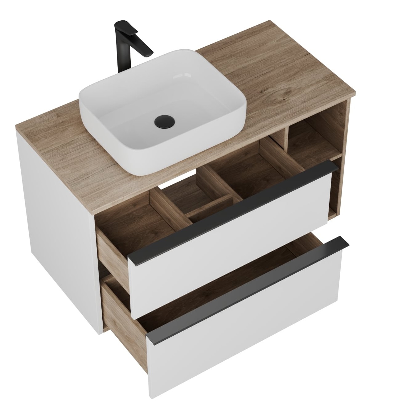 фото тумба sangro 100 с раковиной, белый матовый