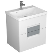 Тумба с 2 ящ. Vetro 60 с раковиной, белая