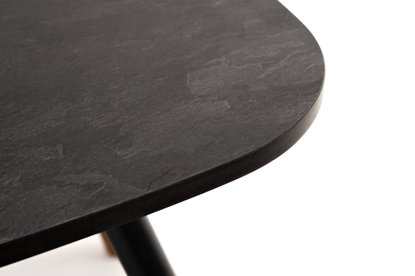 фото "верона" журнальный столик из hpl 70х50, h40, каркас черный муар, цвет столешницы "серый гранит"