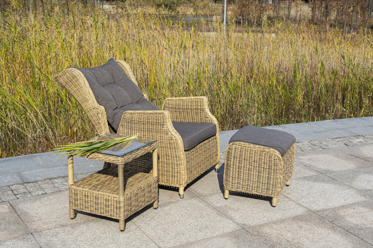 фото "форио" столик кофейный из искусственного ротанга, цвет соломенный