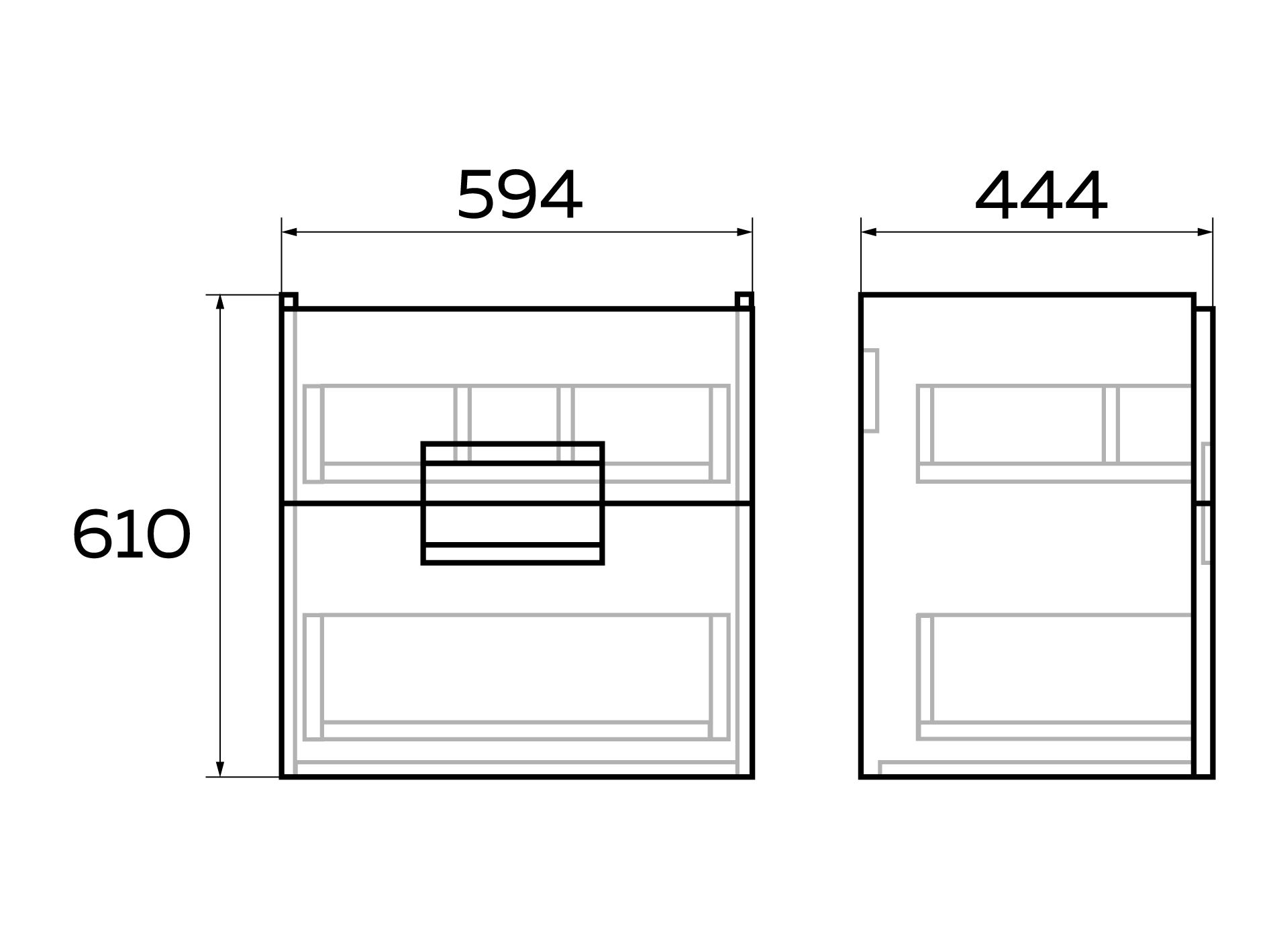 фото тумба с 2 ящ. vetro 60 с раковиной, белая