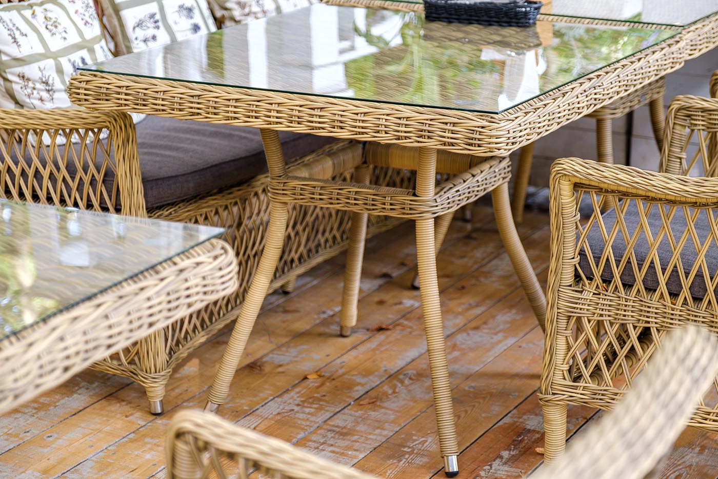 фото "айриш" стол плетеный из искусственного ротанга, цвет соломенный