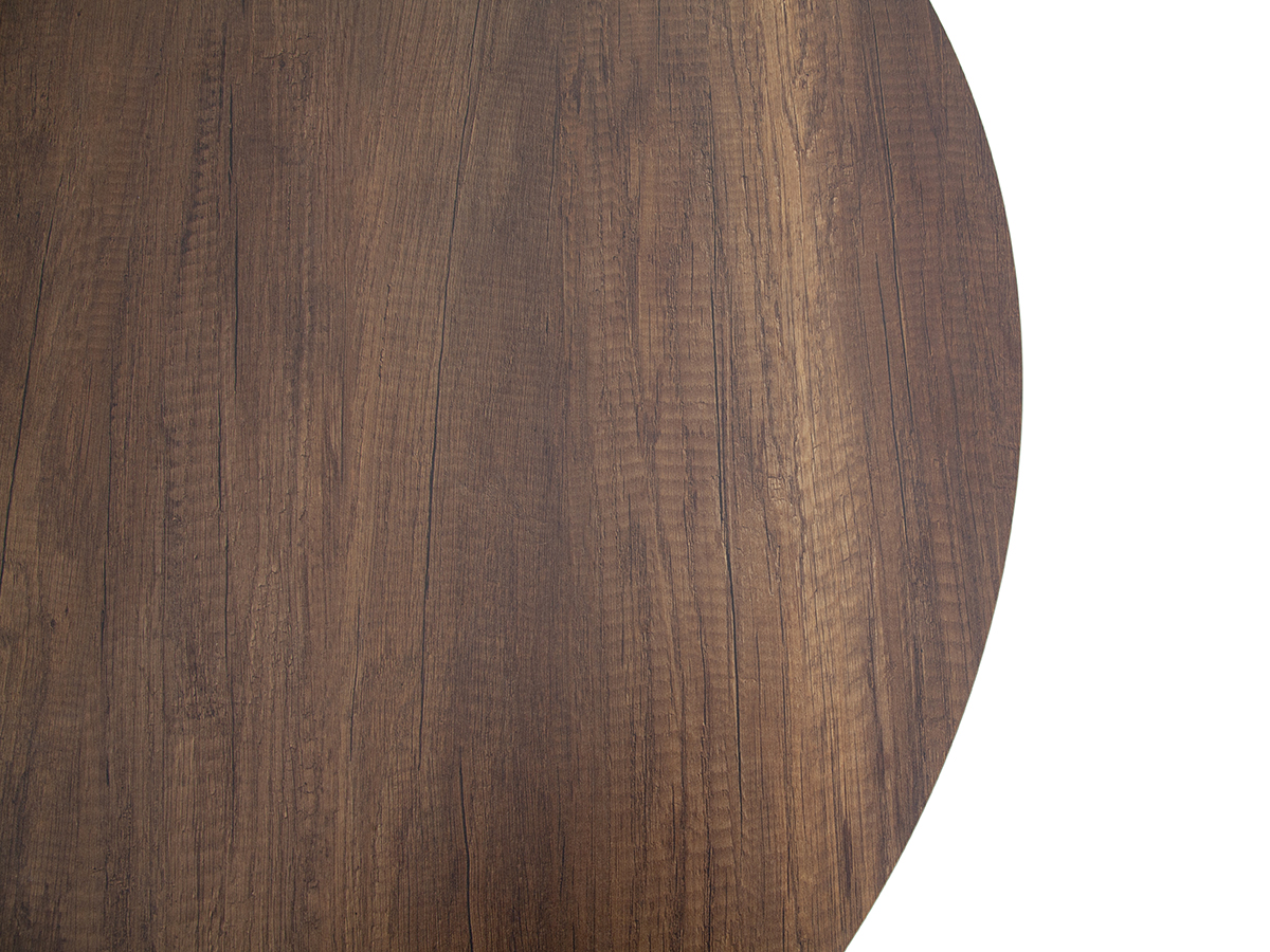 фото "диего" обеденный стол из hpl круглый ø100см, цвет "дуб", каркас белый