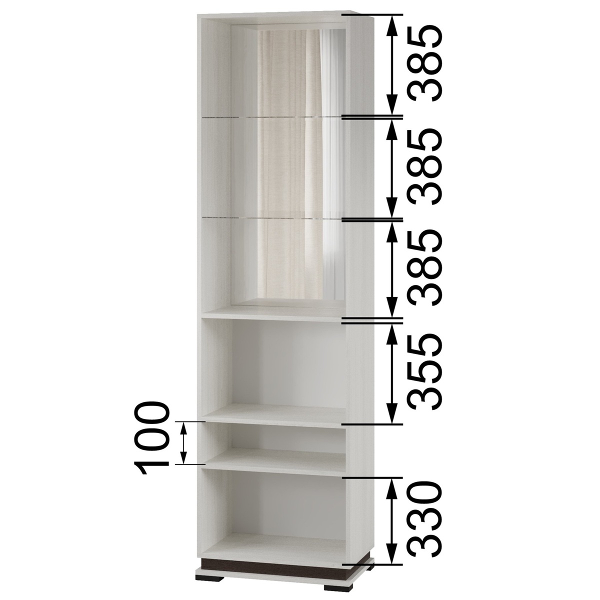 фото пенал со стеклом мш-3 модена