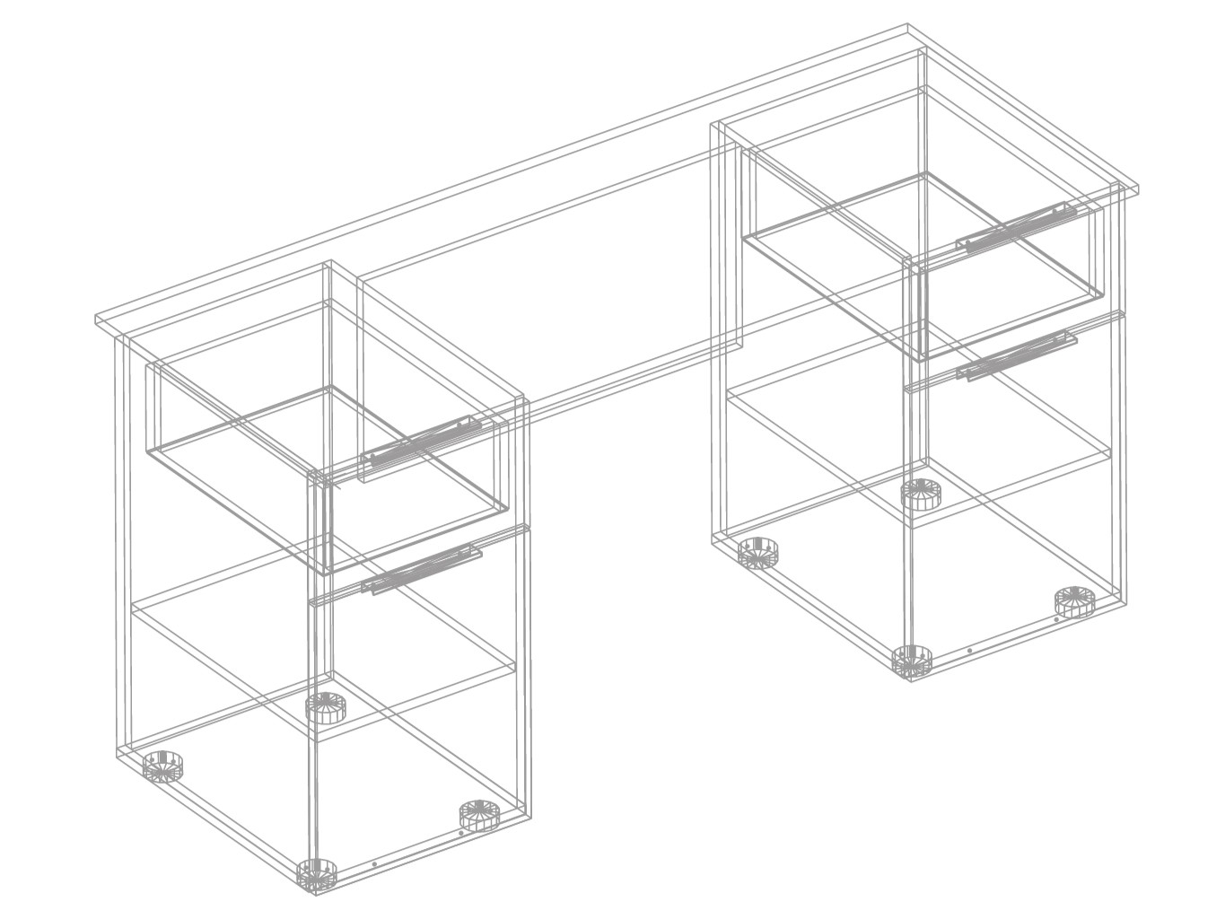 фото стол письменный 2-х тумбовый тефия
