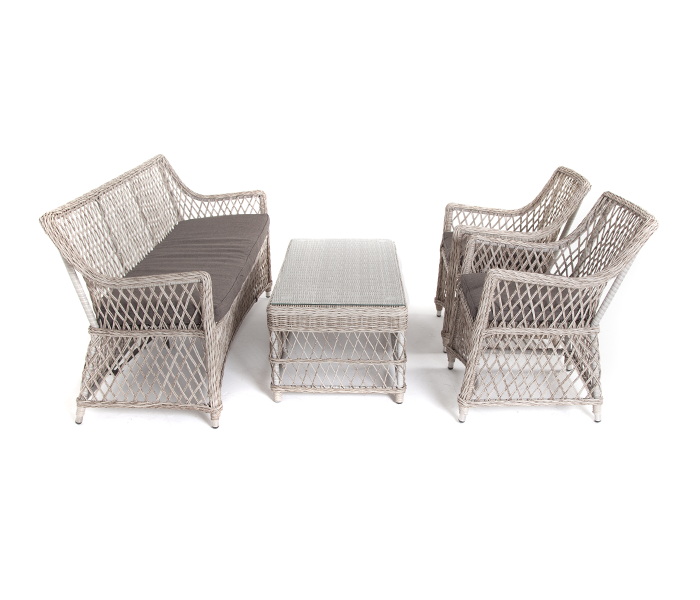 фото "асти" лаунж-зона из искусственного ротанга на 4 персоны, цвет бежевый